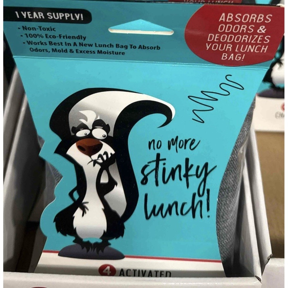 Lunch Box Absorbent Charcoal Activated Pack of 4 No More Stinky‎ Lunch Bags New